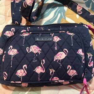 Vera Bradley Pink and Blue Flamingo Crossbody Bag